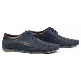 Olivier Scarpe uomo traforate 563 blu navy 1
