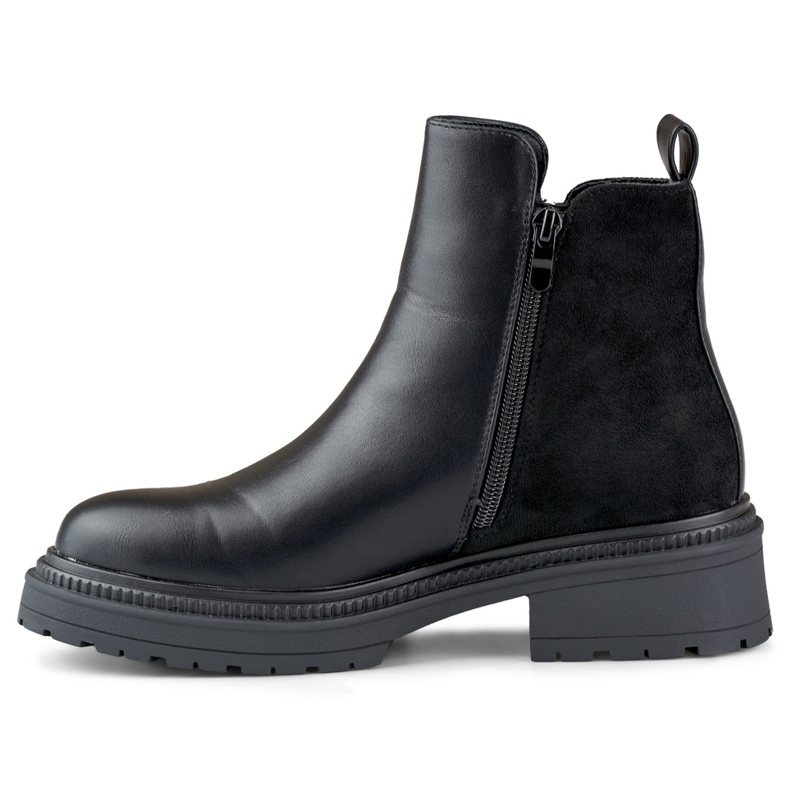 Stivaletti da donna con cerniera decorativa nero 1