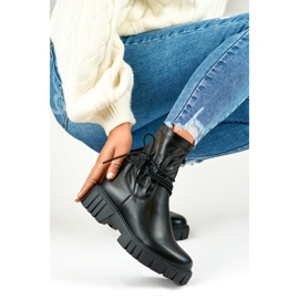 Stivaletti da donna neri con tomaia flessibile in ecopelle nero 1