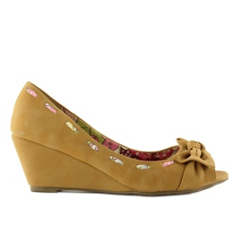 Pompe zeppe 77-79 cammello marrone 1