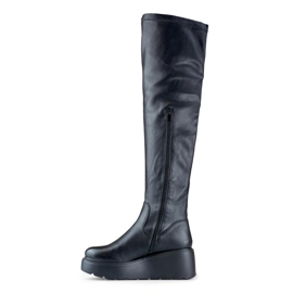 Stivali da donna neri realizzati in ecopelle nero 1