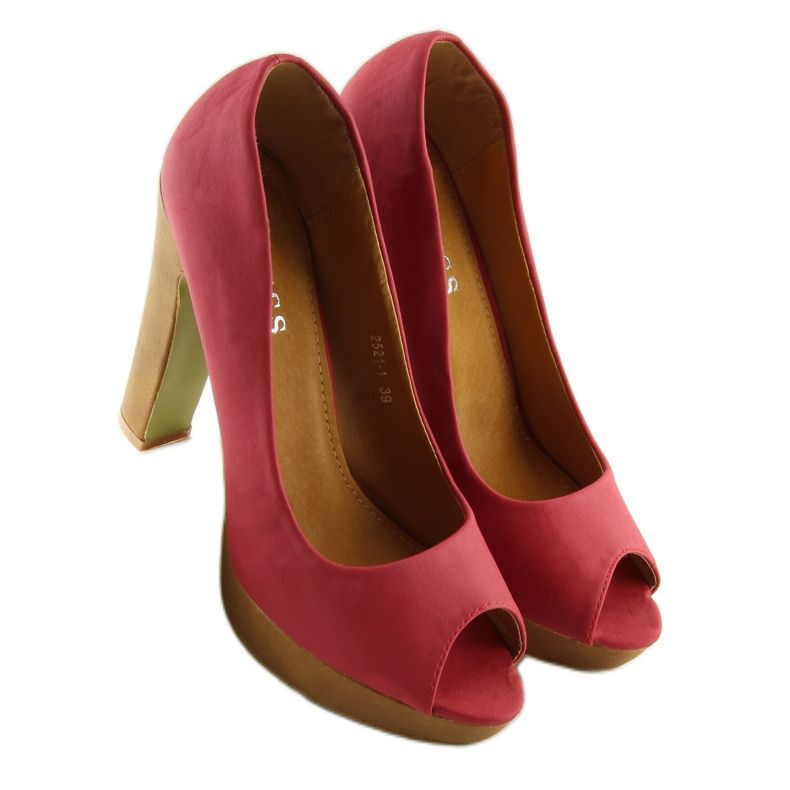 Décolleté rosse 2521-1 con tacco largo 1