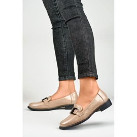 Scarpe da donna in vernice beige nero 2