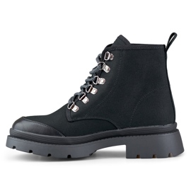 Scarpe da ginnastica alte da donna che imitano gli stivaletti nero 1