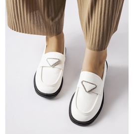 Mocassini bianchi decorati con strass Marsilus bianca 1