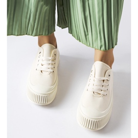 Sneakers beige su una spessa piattaforma Rina 1
