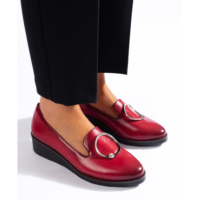 W. Potocki Scarpe con zeppa basse rosse da donna di Potocki rosso 1