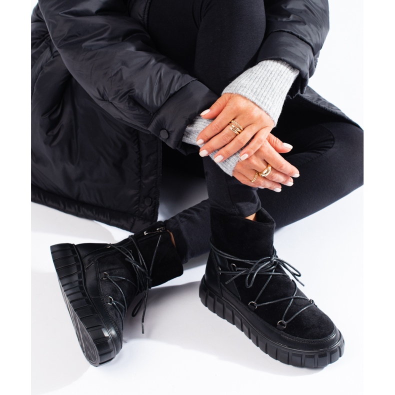 Doposci da donna Vinceza in pelle nera nero 1