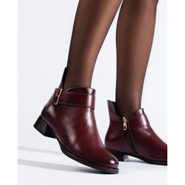 Stivaletti eleganti bordeaux con fibbia Vinceza rosso 1