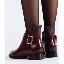 Stivaletti eleganti bordeaux con fibbia Vinceza rosso 2