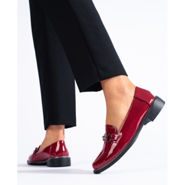 Mocassini da donna in vernice bordeaux di Shelovet rosso 1