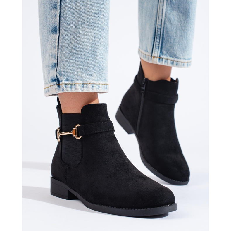 Stivali da donna in camoscio nero Shelovet 1
