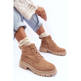PM1 Stivaletti isolati Trappers in pelle scamosciata, Alden beige scuro 1