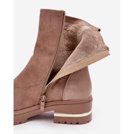PS1 Stivali piatti classici in pelle Beige Shendete 1