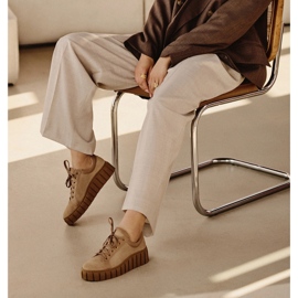 Marco Shoes Sneakers crescenti con fondo più spesso beige 1