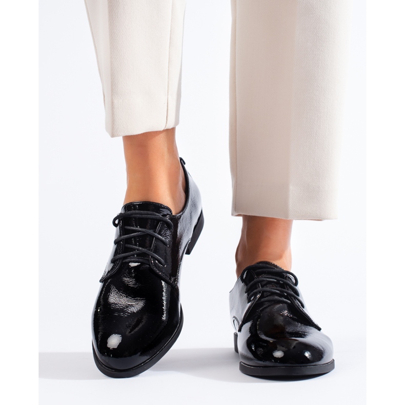 Oxford stringate Shelovet in vernice nera nero 2