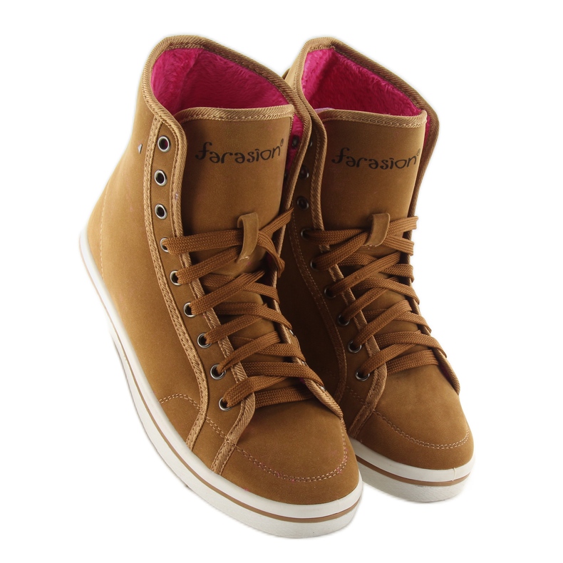 Sneakers su pelliccia 8938 cammello marrone 1