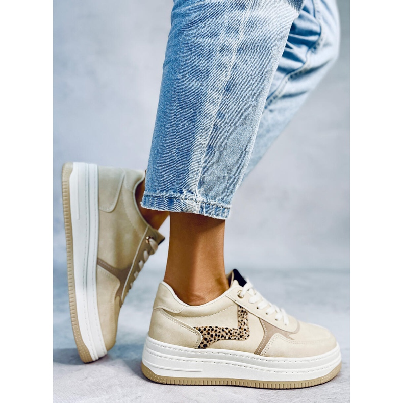 Scarpe da ginnastica con plateau di Boyd Beige 2