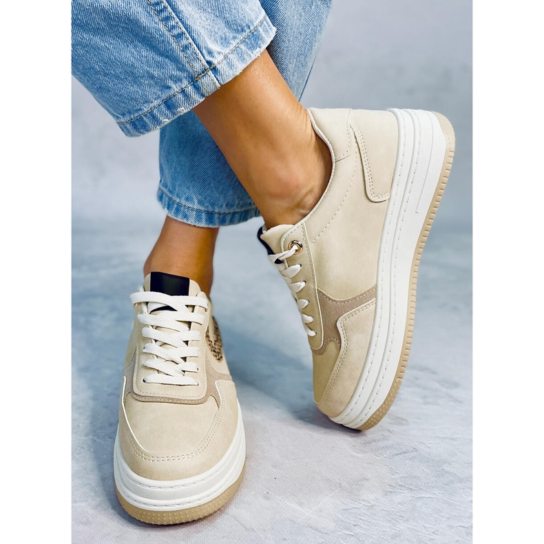 Scarpe da ginnastica con plateau di Boyd Beige 1