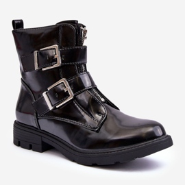 PG1 Stivali piatti con cerniera isolata da donna Black Joshie nero 1