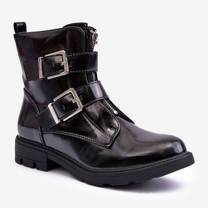 PG1 Stivali piatti con cerniera isolata da donna Black Joshie nero 1