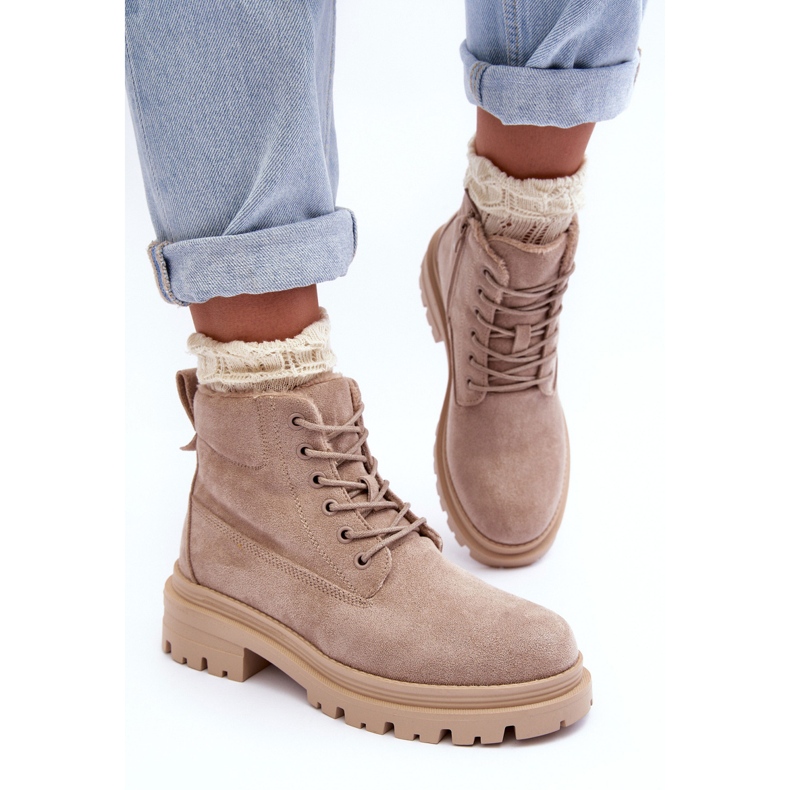 PM1 Stivaletti isolanti in pelle scamosciata Trappers Beige Alden 2