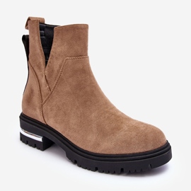 PS1 Stivali Bassi In Camoscio Con Ritagli, Lamedella Beige 1