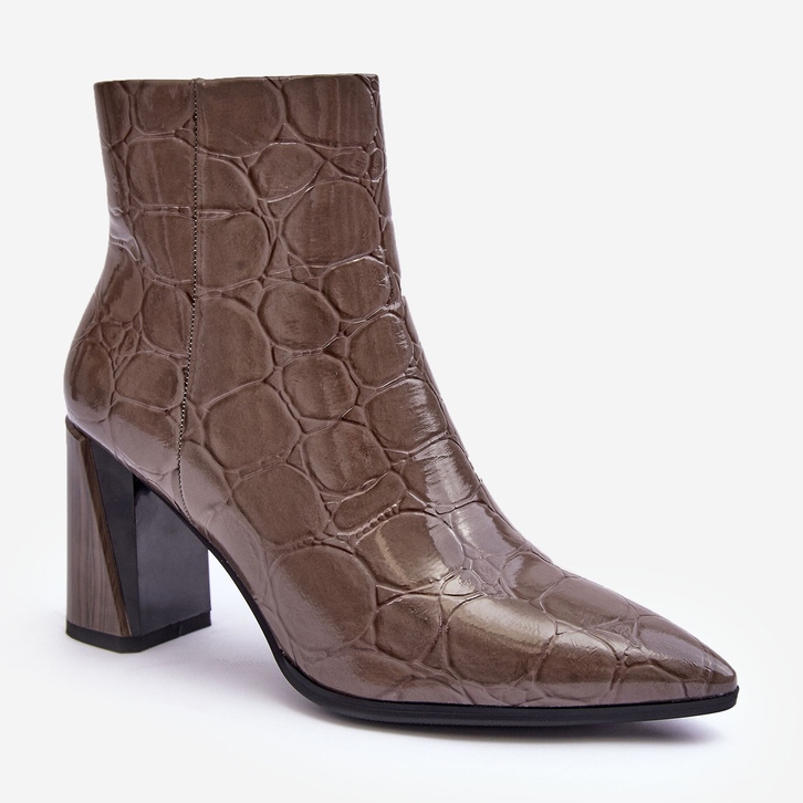 Stivaletti in pelle verniciata S.Barski MR870-58 Beige scuro 1
