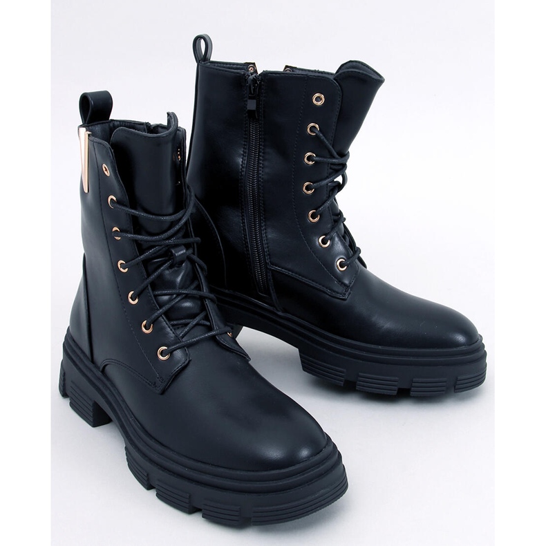 Clend Stivaletti stringati militari neri nero 1