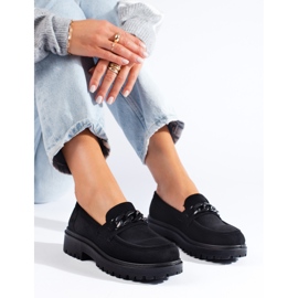 Mocassini da donna in camoscio nero di Shelovet 2