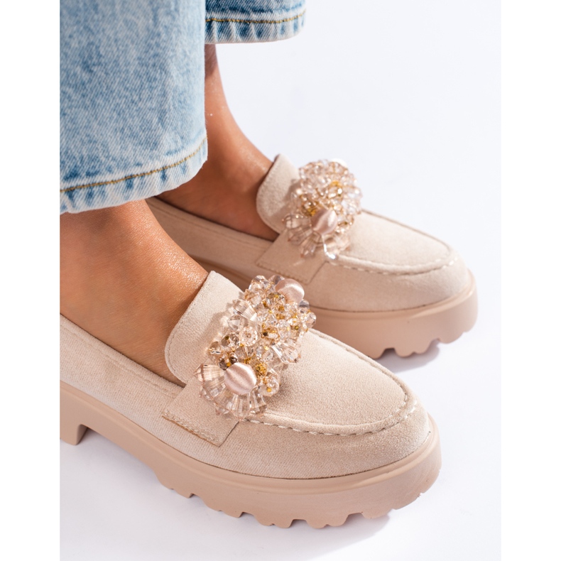 Mocassini da donna in camoscio beige di Shelovet 2