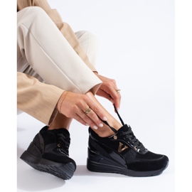 W. Potocki Sneakers con zeppa stringate nere Potocki nero 1