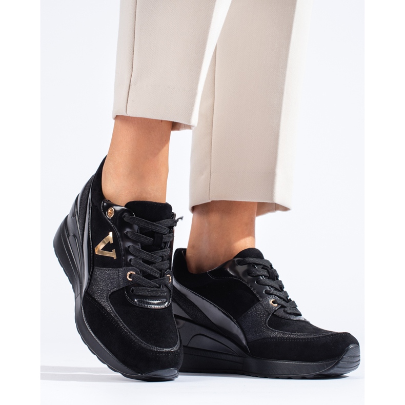 W. Potocki Sneakers con zeppa stringate nere Potocki nero 2