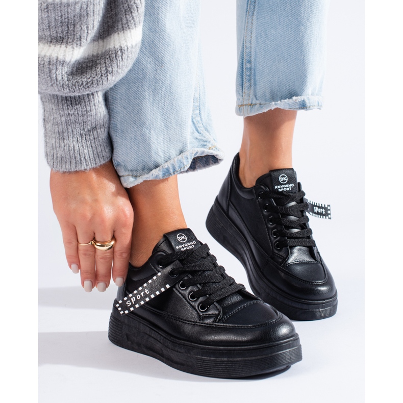 Sneakers nere con plateau Shelovet nero 1