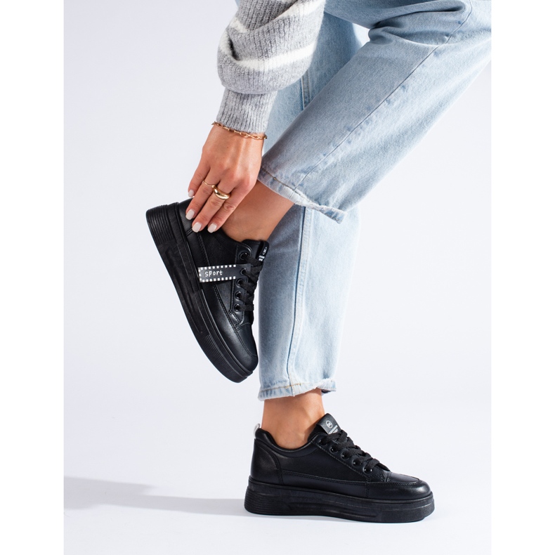 Sneakers nere con plateau Shelovet nero 2
