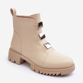 PS1 Stivali Bassi In Pelle, Azulenn Beige Chiaro 1