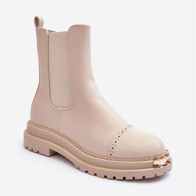 FG2 Stivaletti in pelle da donna Beige Nialee 1