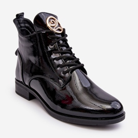 PH2 Scarpe da donna in vernice con decorazione, Attiame Nero 1