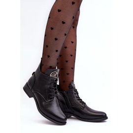 PH2 Scarpe Da Donna In Pelle Con Decorazione, Attiame Nero 2