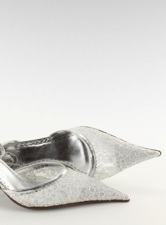 Eleganti décolleté 3947-13 blanc grigio 1