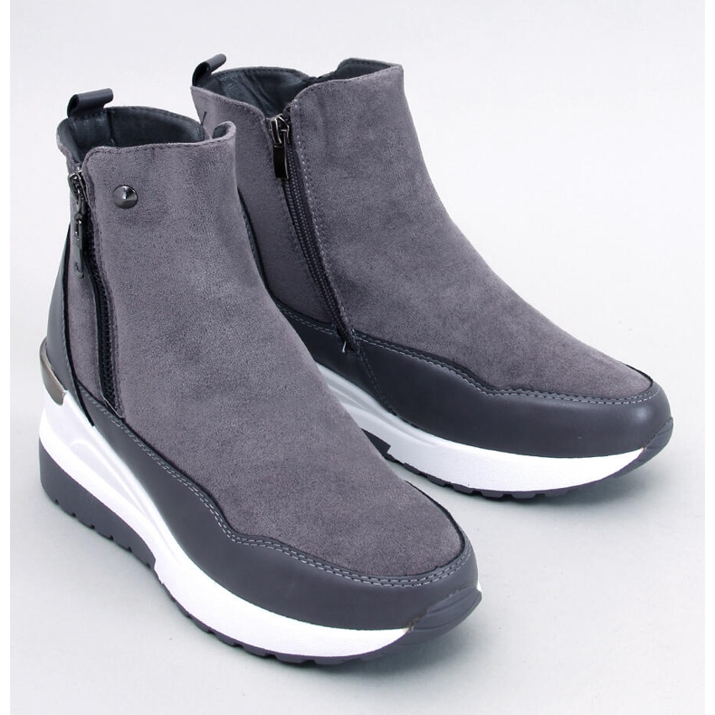 Stivaletti con zeppa Jordans grigi grigio 1