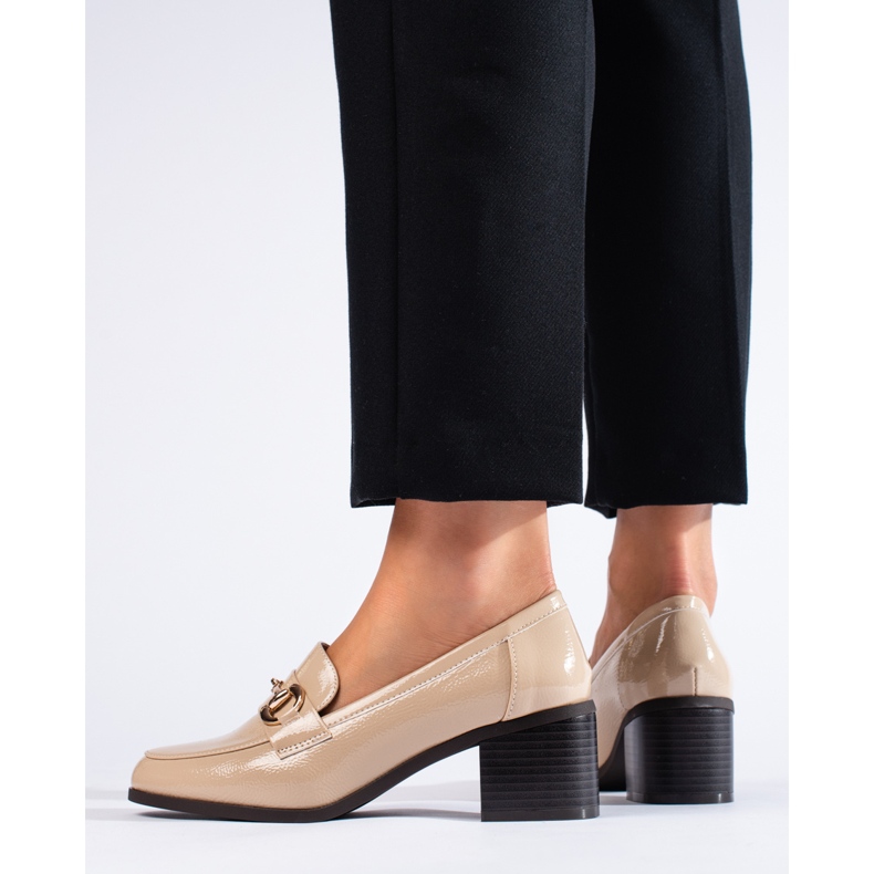 Scarpe con tacco Shelovet beige vernice 2
