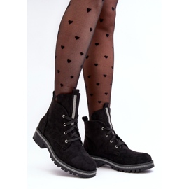PS1 Stivaletti Da Donna In Camoscio Con Decorazione In Plesca Nera nero 1