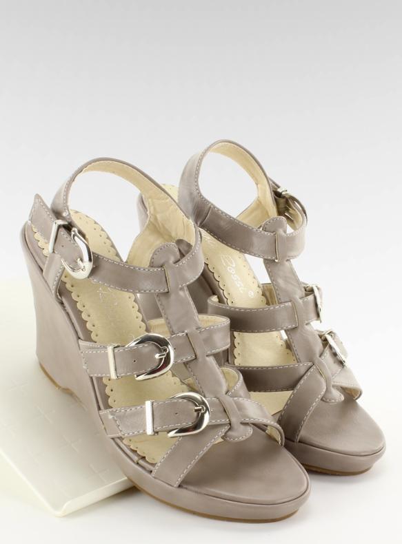 Sandali con zeppa 8560-1 grigio 1