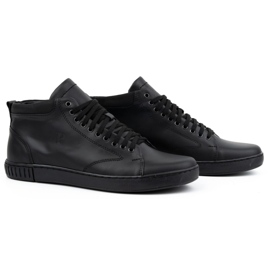 Polbut Scarpe da ginnastica da uomo in pelle, non isolate, 2108, nere nero 2