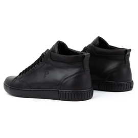 Polbut Scarpe da ginnastica da uomo in pelle, non isolate, 2108, nere nero 3