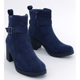 Stivaletti Rennia blu con tacco largo 1