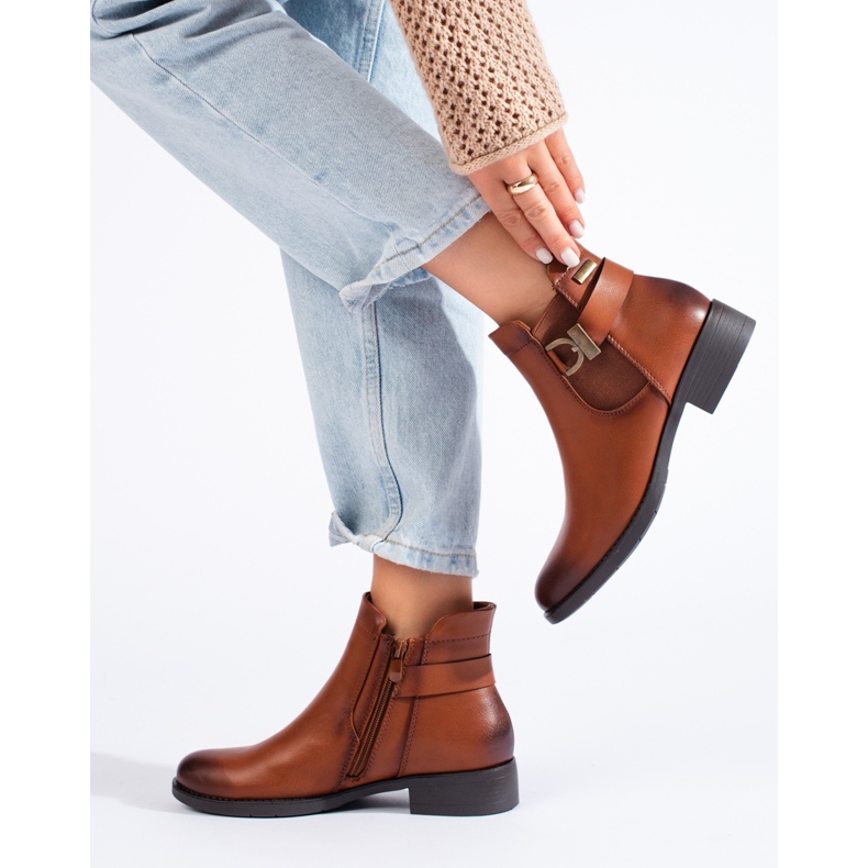 Stivaletti Chelsea color cammello di Shelovet da donna marrone 1