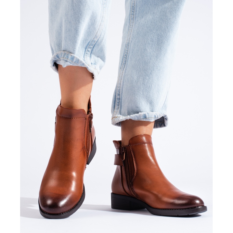 Stivaletti Chelsea color cammello di Shelovet da donna marrone 2