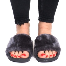 Ciabatte Con Pelliccia LS-1 Grigie grigio 1